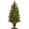 New 4 ft. Pre-Lit Dunhill Fir Entrance Tree with Clear Lights Full|Pre-Lit