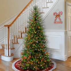 7.5 ft. Pre-Lit Dunhill Fir Slim Tree with Multicolor Lights Slim|Pre-Lit