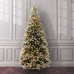 Outlet 7.5 ft. Pre-Lit Dunhill Fir Slim Tree with Clear Lights Slim|7 To 7.5 Feet