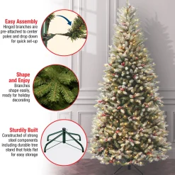 Outlet 7.5 ft. Pre-Lit Dunhill Fir Slim Tree with Clear Lights Slim|7 To 7.5 Feet