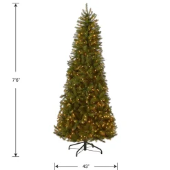 Outlet 7.5 ft. Pre-Lit Dunhill Fir Slim Tree with Clear Lights Slim|Pre-Lit
