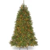 Clearance 7.5 ft. Pre-Lit Dunhill Fir Tree with Multicolor Lights Full|Pre-Lit