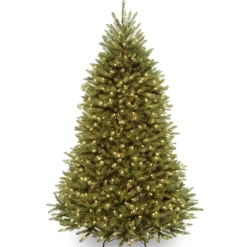 Discount 7 ft. Pre-Lit Dunhill Fir Tree with PowerConnect Dual Color LED Lights Full|Pre-Lit