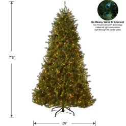 7.5 ft. Pre-Lit Dunhill Fir Tree with PowerConnect Clear Lights Full|Pre-Lit