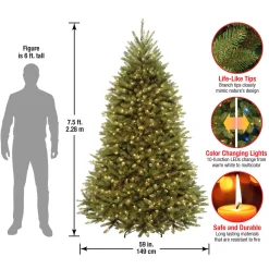 Best 7.5 ft. Pre-Lit Dunhill Fir Tree with Dual Color LED Lights Full|Pre-Lit