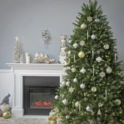 Discount 7.5 ft. Pre-Lit Dunhill Fir Tree with White Lights Pre-Lit|Full