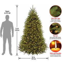 Discount 7.5 ft. Pre-Lit Dunhill Fir Tree with White Lights Pre-Lit|Full