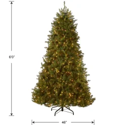 New 6 ft. Pre-Lit Dunhill Fir Tree with Clear Lights Full|Pre-Lit