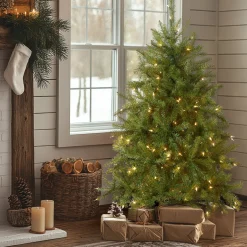 Hot 4 ft. Pre-Lit Dunhill Fir Tree with Clear Lights Full|Pre-Lit