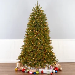 7.5 ft. Pre-Lit Dunhill Fir Tree with Multicolor, Clear Spectrum Lights Full|7 To 7.5 Feet