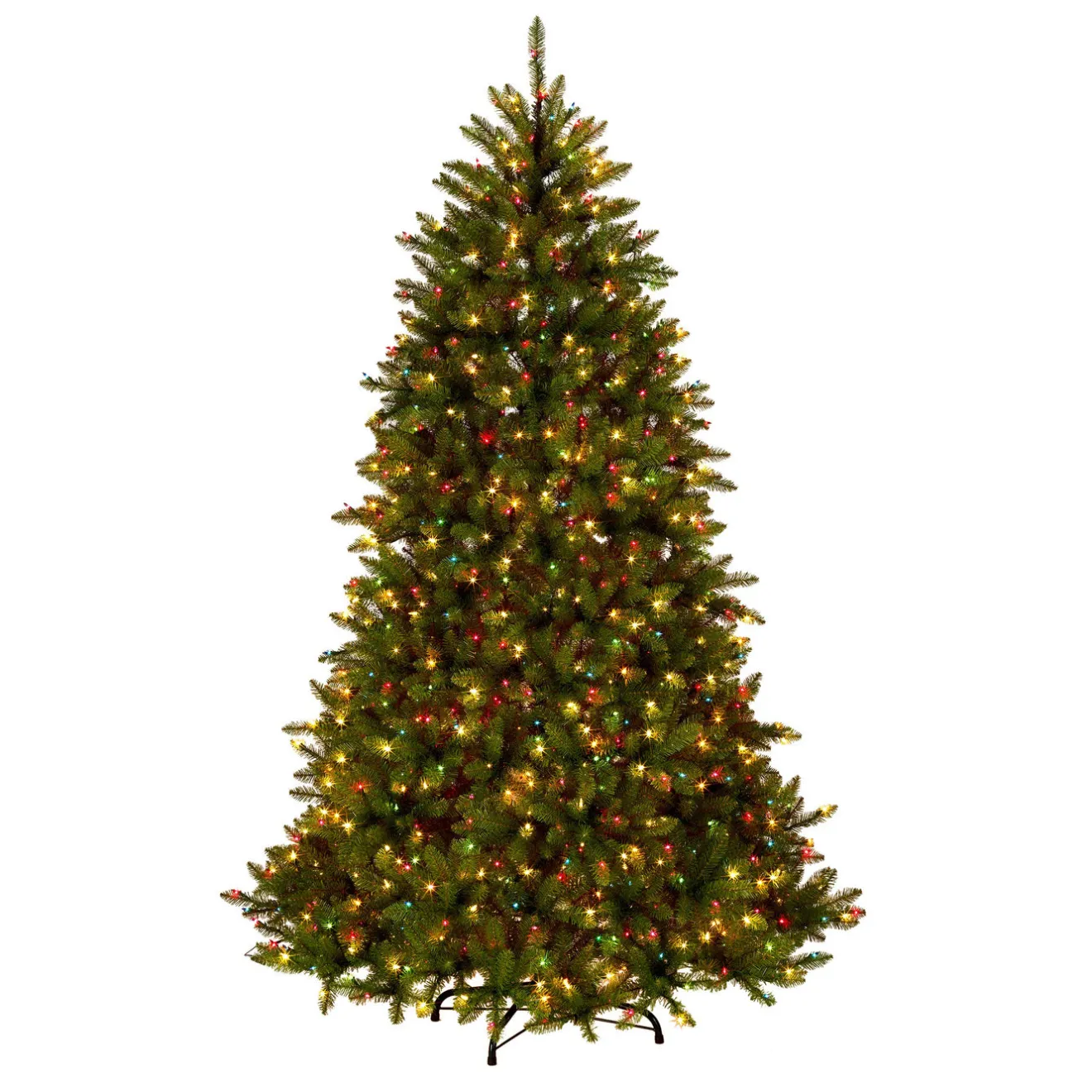 7.5 ft. Pre-Lit Dunhill Fir Tree with Multicolor, Clear Spectrum Lights Full|7 To 7.5 Feet