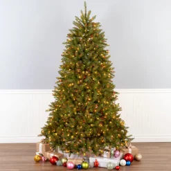 7.5 ft. Pre-Lit Dunhill Fir Tree with Multicolor, Clear Spectrum Lights Full|7 To 7.5 Feet