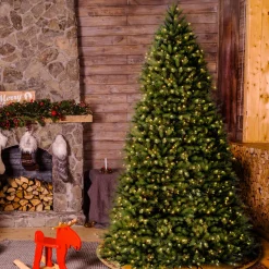 Outlet 10 ft. Pre-Lit Dunhill Fir Tree with Clear Lights Full|Pre-Lit