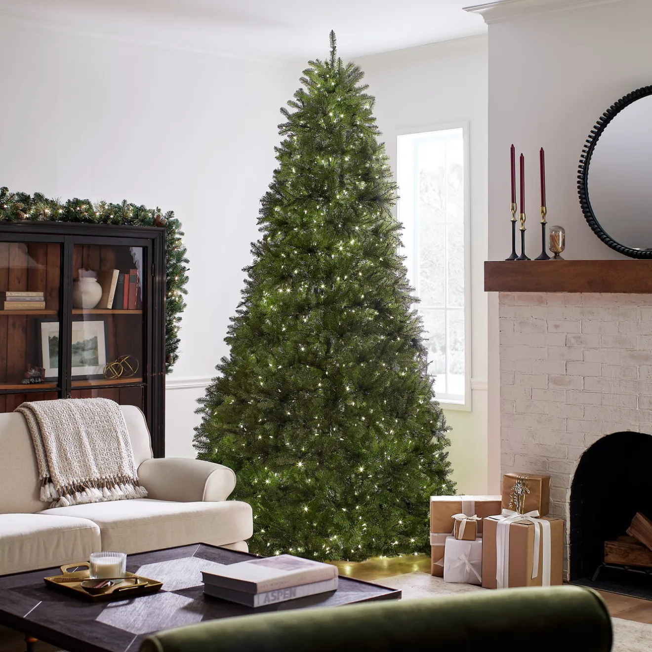 Sale 10 ft. Pre-Lit Dunhill Fir Tree with Dual Color LED Lights Full|Pre-Lit