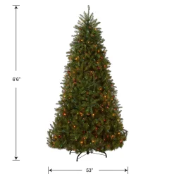 Clearance 6.5 ft. Pre-Lit Dunhill Fir Tree with Multicolor Lights Pre-Lit|6 To 6.5 Feet