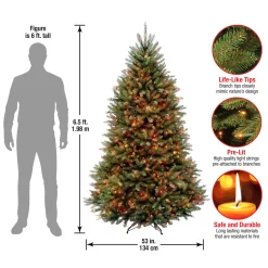 Clearance 6.5 ft. Pre-Lit Dunhill Fir Tree with Multicolor Lights Pre-Lit|6 To 6.5 Feet