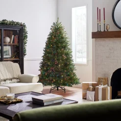 Clearance 6.5 ft. Pre-Lit Dunhill Fir Tree with Multicolor Lights Pre-Lit|6 To 6.5 Feet