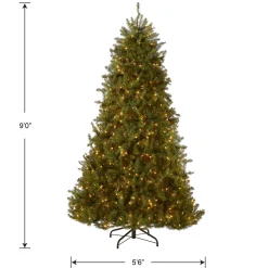 Clearance 9 ft. Pre-Lit Dunhill Fir Tree with 900 Clear Lights Full|Pre-Lit