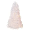 Best 7.5 ft. Pre-Lit Dunhill Fir White Tree with Clear Lights Full|Pre-Lit
