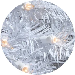 Best 7.5 ft. Pre-Lit Dunhill Fir White Tree with Clear Lights Full|Pre-Lit