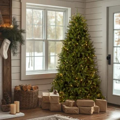 Outlet 6.5 ft. Pre-Lit Dunhill Fir with PowerConnect Dual Color LED Lights Full|Pre-Lit