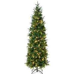 Outlet 6 ft. Pre-Lit Duxbury Feel Real Slim Tree with LED Lights Slim|Pre-Lit