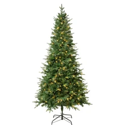 New 7.5 ft. Pre-Lit Duxbury Mix Feel Real Tree with Warm White LED Lights Full|Pre-Lit