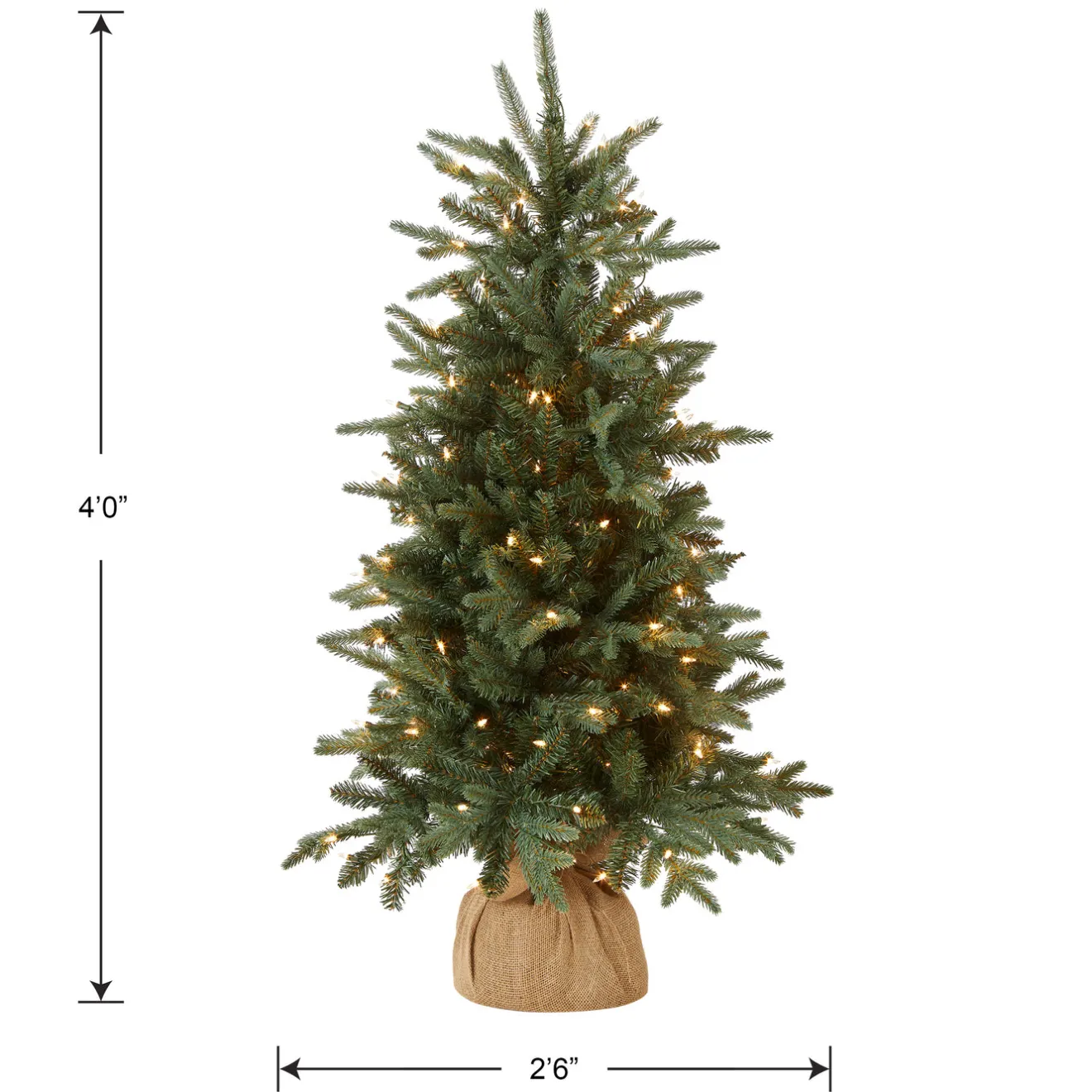 New 4 ft. Pre-Lit Everyday Collection Tree with Clear Lights Pre-Lit|Tabletop