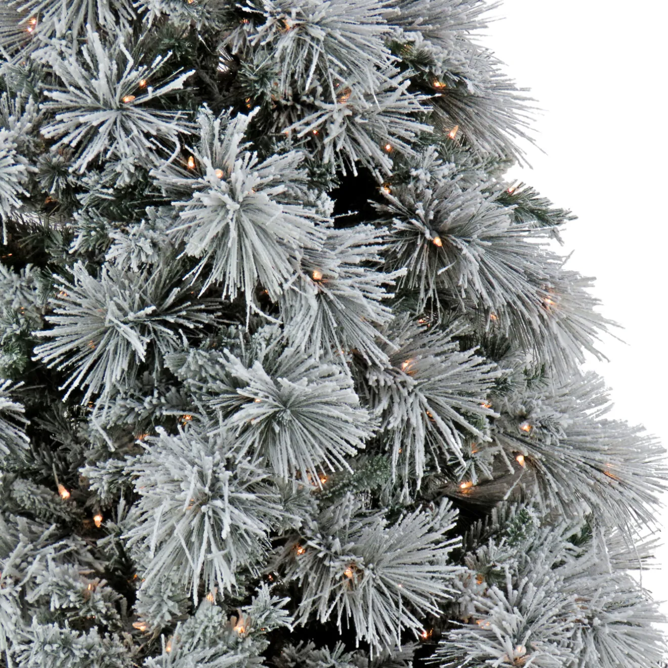 Online 7.5 ft. Pre-Lit Flocked Bavarian Pine Tree Pre-Lit|Full