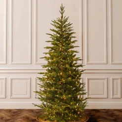 New 7.5 ft. Pre-Lit Fraser Grande Slim Tree with Clear Lights Slim|Pre-Lit
