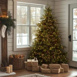 Clearance 7.5 ft. Pre-Lit Fraser Grande Tree with Clear Lights Full|Pre-Lit