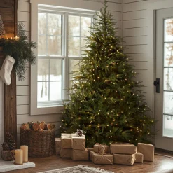 9 ft. Pre-Lit Fraser Grande Tree with Dual Color LED Lights Full|Pre-Lit