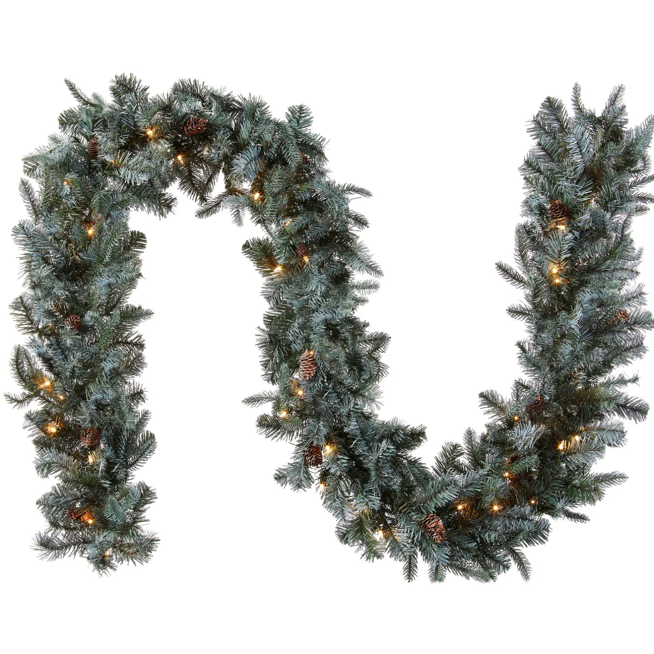 Outlet 9 ft. Pre-Lit Frosted Arctic Spruce Garland with Clear Lights Pre-Lit Christmas Garlands|7-10 Feet Christmas Garlands