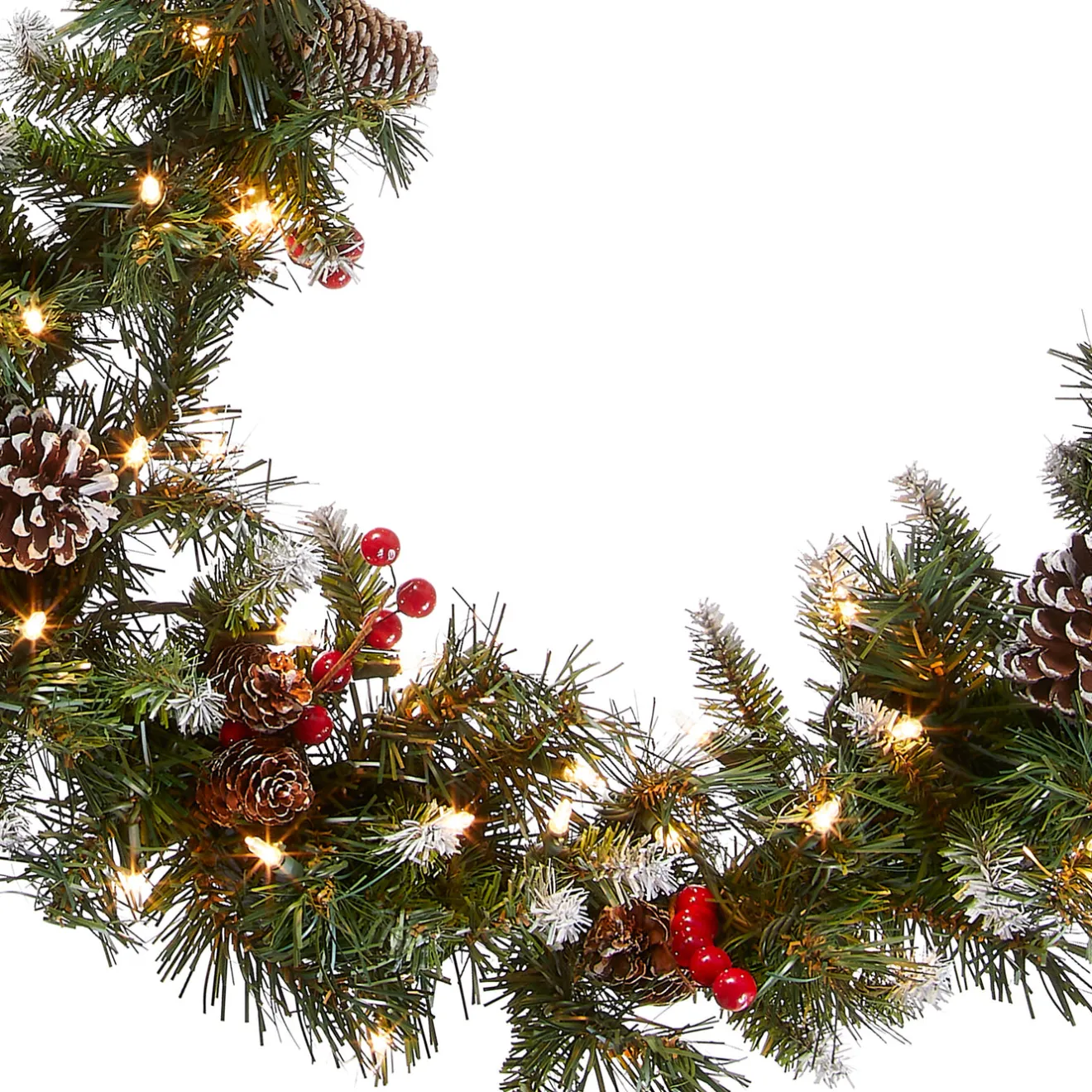 9 ft. Pre-Lit Frosted Berry Garland with Clear Lights Pre-Lit Christmas Garlands|7-10 Feet Christmas Garlands