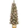 Online 6 ft. Pre-Lit Frosted Colonial Slim Half Tree with Clear Lights Slim|6 To 6.5 Feet