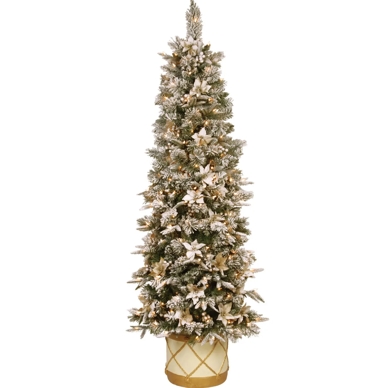 Online 6 ft. Pre-Lit Frosted Colonial Slim Half Tree with Clear Lights Slim|6 To 6.5 Feet