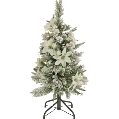 New 3 ft. Pre-Lit Frosted Colonial Slim Tree with Clear Lights Pre-Lit|Slim