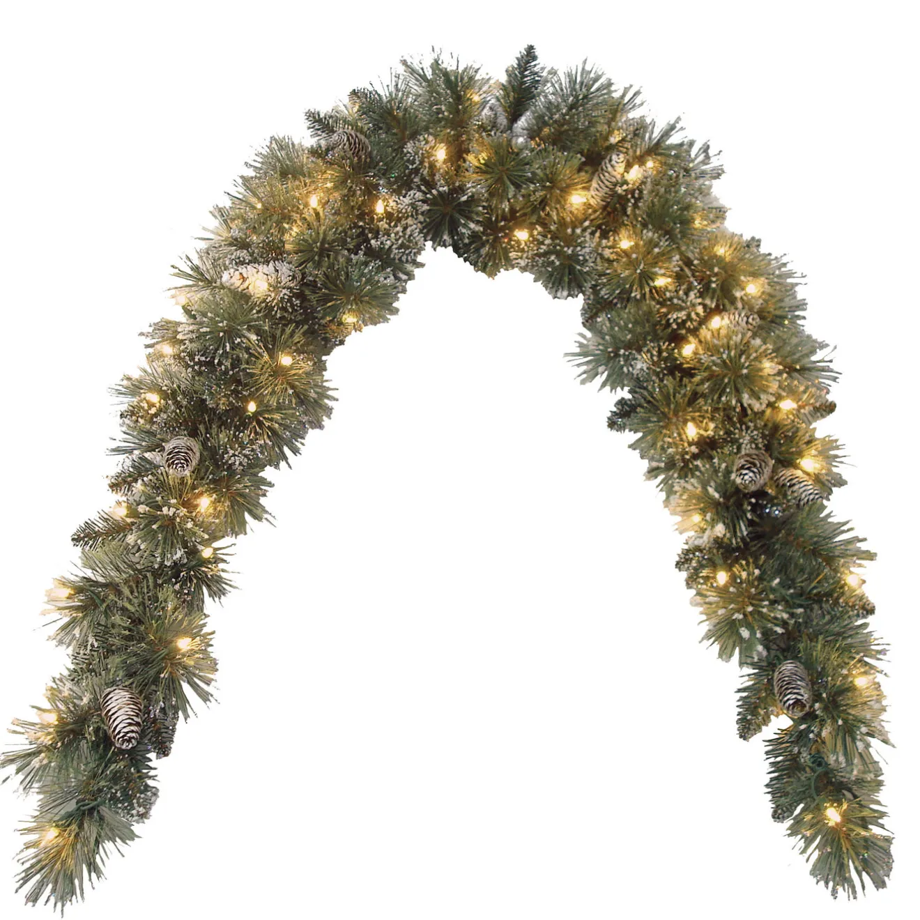 Discount 6 ft. Pre-Lit Glittery Bristle Pine Mantel Swag with Clear Lights Swags