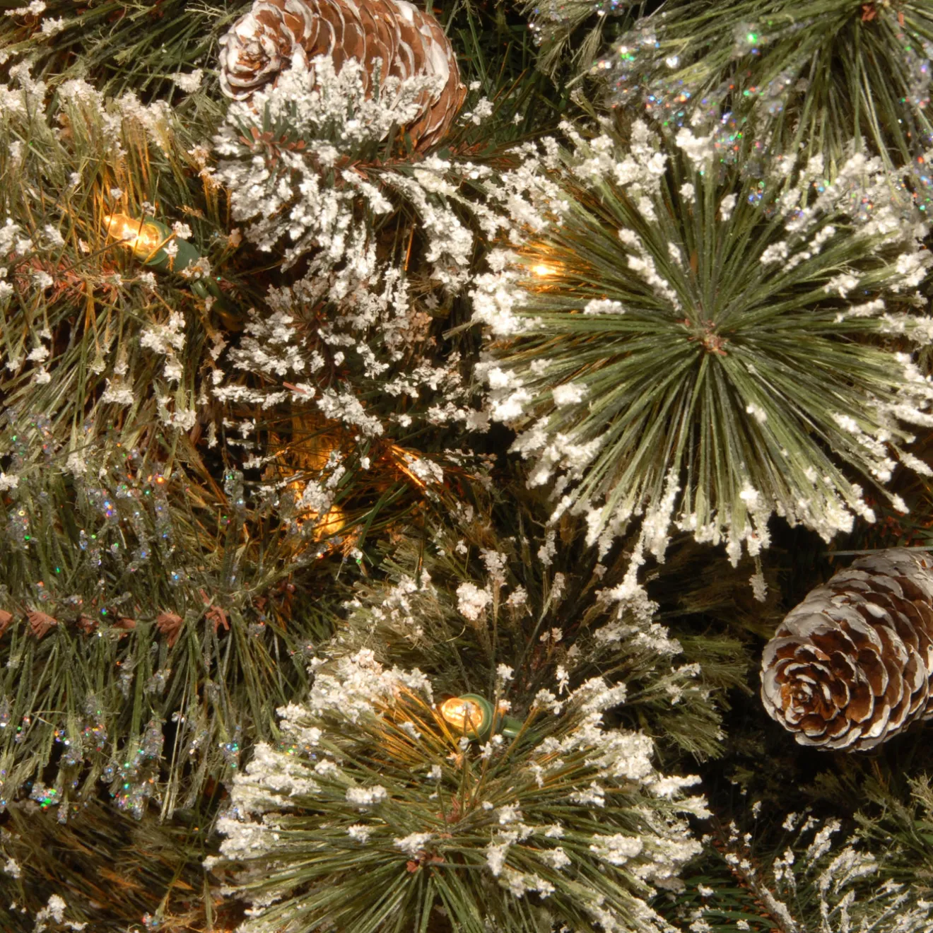 Hot 4 ft. Pre-Lit Glittery Bristle Tree with Clear Lights Entrance|Pre-Lit