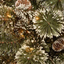 Clearance 3 ft. Pre-Lit Glittery Bristle Tree with LED Lights Tabletop|Pre-Lit