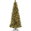 Sale 6.5 ft. Pre-Lit Glittery Bristle Slim Tree with Clear Lights Slim|Pre-Lit