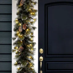 Best 9 ft. Pre-Lit Glittery Pine Garland with Clear Lights Pre-Lit Christmas Garlands|7-10 Feet Christmas Garlands
