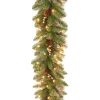 Online 9 ft. Pre-Lit Glittery Pine Gold Garland with Clear Lights Pre-Lit Christmas Garlands|7-10 Feet Christmas Garlands