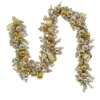 New 9 ft. Pre-Lit Gold Ornament Metallic Garland with Warm White LED Lights Pre-Lit Christmas Garlands|7-10 Feet Christmas Garlands