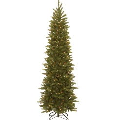 New 7.5 ft. Pre-Lit Grande Fir Pencil Slim Tree with Clear Lights Pencil Slim|Pre-Lit