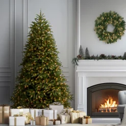 Outlet 6.5 ft. Pre-Lit Jersey Fraser Fir Medium Tree with Clear Lights Medium|Pre-Lit