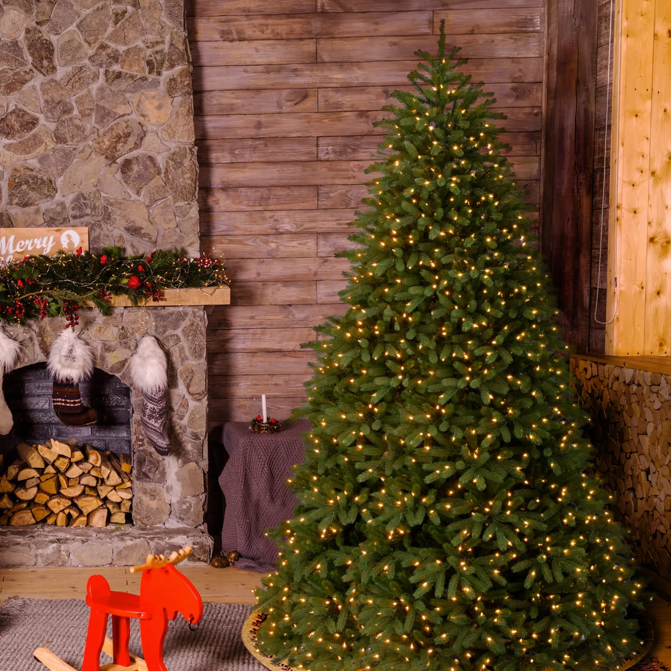 Best 10 ft. Pre-Lit Jersey Fraser Fir Medium Tree with Dual Color LED Lights Full|Pre-Lit