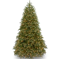 Discount 6.5 ft. Pre-Lit Jersey Fraser Fir Medium Tree with Dual Color LED Lights Medium|Pre-Lit