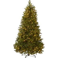 Discount 6.5 ft. Pre-Lit Jersey Fraser Fir Medium Tree with Dual Color LED Lights Medium|Pre-Lit