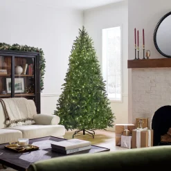 New 7.5 ft. Pre-Lit Jersey Fraser Fir Medium Tree with Dual Color LED Lights Medium|Pre-Lit
